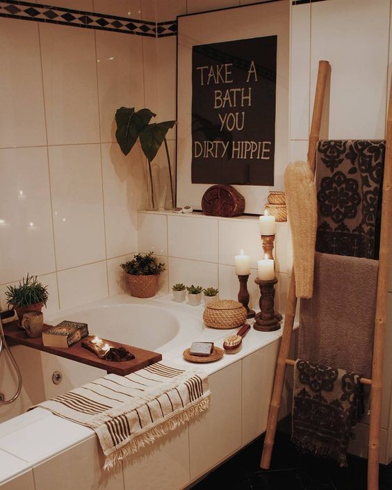 cozy banyo dekorasyonu